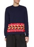 Main View - Click To Enlarge - COMME DES GARÇONS SHIRT - Gothic Logo Band Sweater