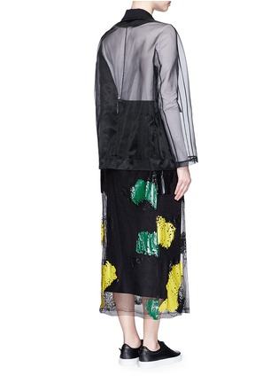 Back View - Click To Enlarge - TOGA ARCHIVES - Coated paint mesh hem organdy long coat