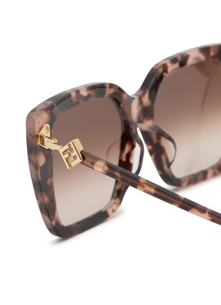 Detail View - Click To Enlarge - FENDI - FF Diamonds Acetate Cateye Sunglasses