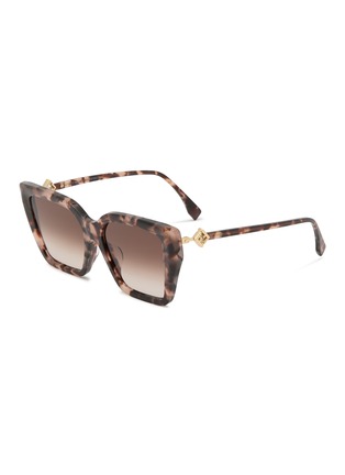 Main View - Click To Enlarge - FENDI - FF Diamonds Acetate Cateye Sunglasses