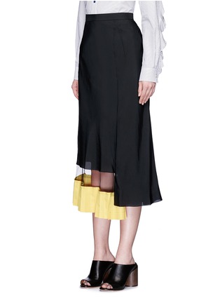 Front View - Click To Enlarge - TOGA ARCHIVES - Ruffle mesh hem maxi skirt
