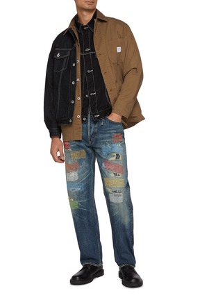 Figure View - Click To Enlarge - FDMTL - Contrast Stitch Medium Wash Jeans