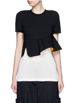 Main View - Click To Enlarge - TOGA ARCHIVES - Extended hem contrast peplum waist top