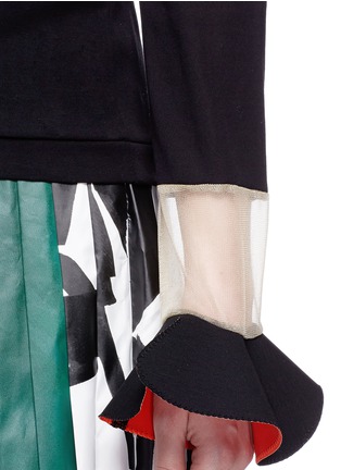 Detail View - Click To Enlarge - TOGA ARCHIVES - Contrast flared cuff jersey top