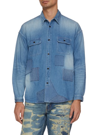 Main View - Click To Enlarge - FDMTL - Patchwork Light Wash Shirt
