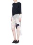 Figure View - Click To Enlarge - TOGA ARCHIVES - Colourblock mesh bell sleeve floating sweater