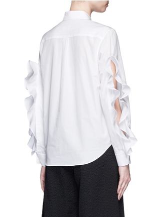 Back View - Click To Enlarge - TOGA ARCHIVES - Cutout ruffle sleeve poplin shirt