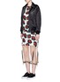 Figure View - Click To Enlarge - TOGA ARCHIVES - Fringe mesh hem floral print dress