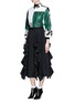 Figure View - Click To Enlarge - TOGA ARCHIVES - Coated ruffle trim midi skirt