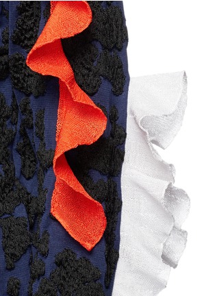Detail View - Click To Enlarge - TOGA ARCHIVES - Ruffle trim leopard jacquard sweater