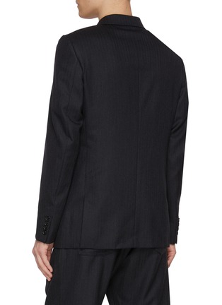 Back View - Click To Enlarge - COMME DES GARÇONS HOMME DEUX - Multi Pocket Single Breasted Wool Herringbone Blazer
