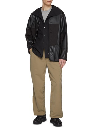 Figure View - Click To Enlarge - COMME DES GARÇONS HOMME DEUX - Dobby Diamond Hooded Cotton Shirt