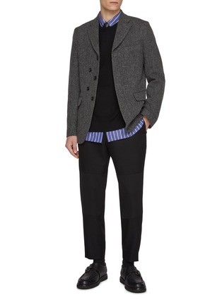 Figure View - Click To Enlarge - COMME DES GARÇONS HOMME DEUX - Faux Double Layered Single Breasted Wool Blazer