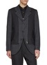 Main View - Click To Enlarge - COMME DES GARÇONS HOMME DEUX - Zipper Detail Layered Check Single Breasted Blazer