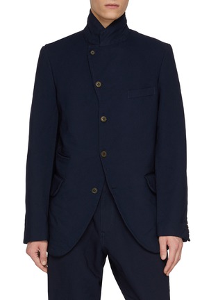 Main View - Click To Enlarge - COMME DES GARÇONS HOMME DEUX - Convertible Collar Single Breasted Blazer