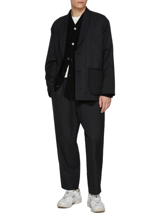 Figure View - Click To Enlarge - COMME DES GARÇONS HOMME DEUX - Slant Opening Cardigan