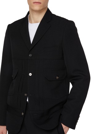 - COMME DES GARÇONS HOMME DEUX - Pleated Front Single Breasted Wool Blazer