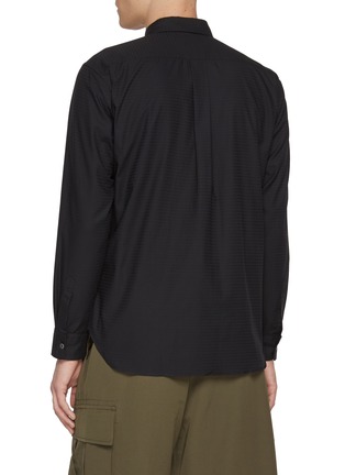 Back View - Click To Enlarge - COMME DES GARÇONS HOMME DEUX - Tonal Half And Half Cotton Shirt