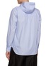 Back View - Click To Enlarge - COMME DES GARÇONS HOMME DEUX - Hooded Striped Cotton Shirt