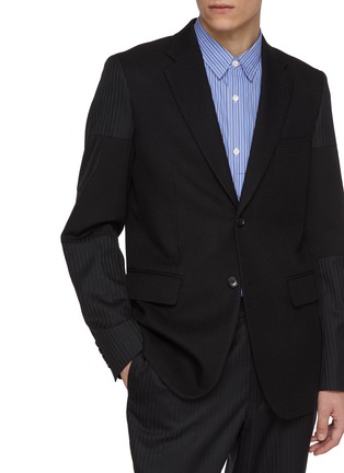  - COMME DES GARÇONS HOMME DEUX - Patchwork Sleeve Single Breasted Wool Blazer