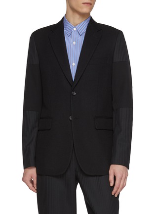 Main View - Click To Enlarge - COMME DES GARÇONS HOMME DEUX - Patchwork Sleeve Single Breasted Wool Blazer