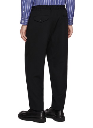 Back View - Click To Enlarge - COMME DES GARÇONS HOMME DEUX - Elasticated Waist Straight Leg Wool Pants
