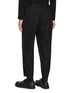 Back View - Click To Enlarge - COMME DES GARÇONS HOMME DEUX - Elasticated Waist Panelled Knee Wool Pants