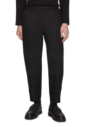 Main View - Click To Enlarge - COMME DES GARÇONS HOMME DEUX - Elasticated Waist Panelled Knee Wool Pants