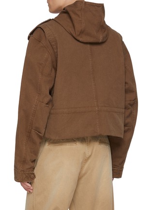 Back View - Click To Enlarge - WE11DONE - Cropped Hook Fastening Cotton Jacket