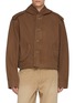 Main View - Click To Enlarge - WE11DONE - Cropped Hook Fastening Cotton Jacket