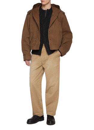 Figure View - Click To Enlarge - WE11DONE - Cropped Hook Fastening Cotton Jacket