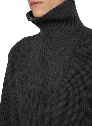  - WE11DONE - Asymmetrical Double Zipped Knit Sweater
