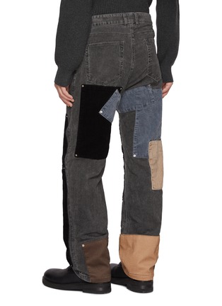 Back View - Click To Enlarge - WE11DONE - Grunge Patchwork Cotton Corduroy Pants
