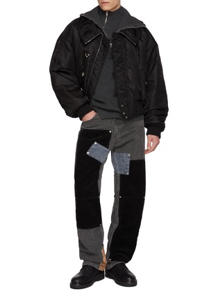 Figure View - Click To Enlarge - WE11DONE - Grunge Patchwork Cotton Corduroy Pants
