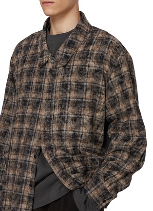  - WE11DONE - Layered Chequered Cotton Shirt