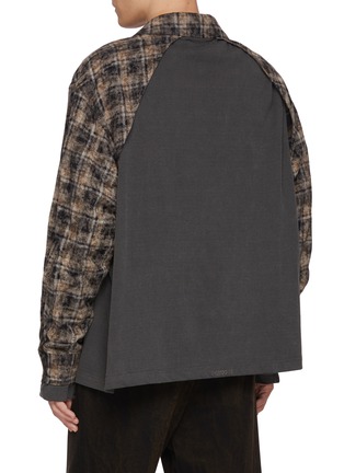 Back View - Click To Enlarge - WE11DONE - Layered Chequered Cotton Shirt
