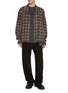 Main View - Click To Enlarge - WE11DONE - Layered Chequered Cotton Shirt