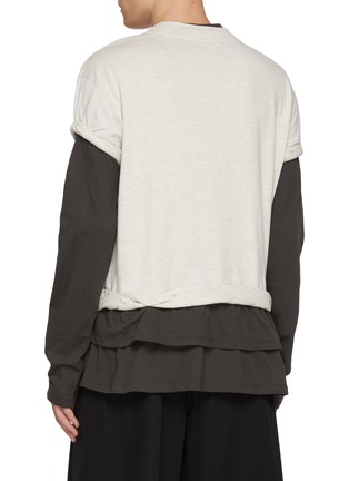 Back View - Click To Enlarge - WE11DONE - Long Sleeve Triple Layered Cotton T-Shirt