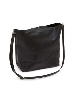 Detail View - Click To Enlarge - Y'S - Metal Clasp Leather Tote Bag