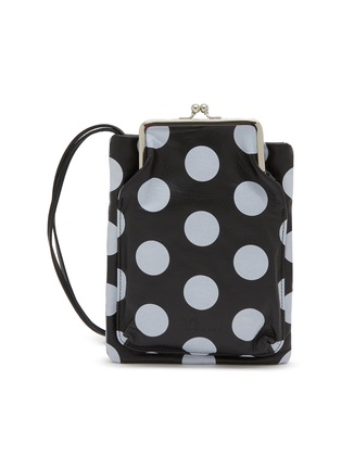 Main View - Click To Enlarge - Y'S - Metal Clasp Dotted Leather Necklace Bag