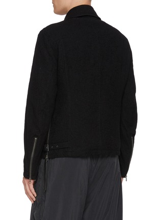 Back View - Click To Enlarge - THE VIRIDI-ANNE - Side Zipper Strap Zip Up Wool Jacket