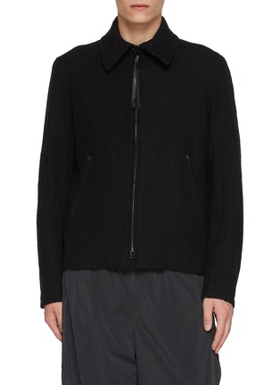 Main View - Click To Enlarge - THE VIRIDI-ANNE - Side Zipper Strap Zip Up Wool Jacket