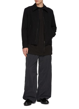 Figure View - Click To Enlarge - THE VIRIDI-ANNE - Side Zipper Strap Zip Up Wool Jacket