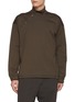 Main View - Click To Enlarge - THE VIRIDI-ANNE - Diagonal Button Mock Neck Cotton T-Shirt