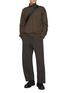 Figure View - Click To Enlarge - THE VIRIDI-ANNE - Front Seam Wide Leg Cotton Sweatpants
