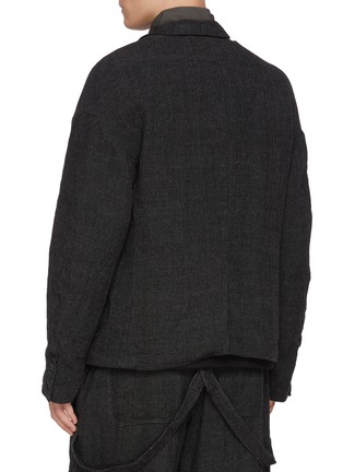 Back View - Click To Enlarge - THE VIRIDI-ANNE - Layered Single Breasted Linen Wool Blazer
