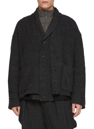 Main View - Click To Enlarge - THE VIRIDI-ANNE - Layered Single Breasted Linen Wool Blazer