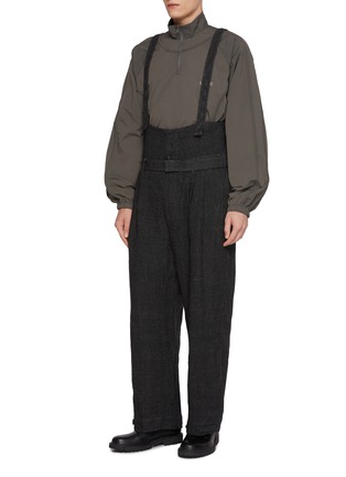 Detail View - Click To Enlarge - THE VIRIDI-ANNE - Suspender Strap Linen Wool Pants