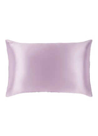 Main View - Click To Enlarge - SLIP - Queen Size Scalloped Edge Zipped Silk Pillowcase — Turquoise