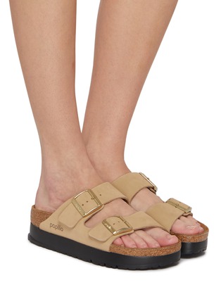 Figure View - Click To Enlarge - BIRKENSTOCK - Arizona Flex Leather Platform Sandals
